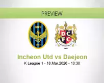 Incheon Utd Daejeon betting prediction (18 March 2026)