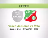 Vasco da Gama Velo betting prediction (20 February 2026)