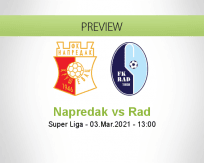 Napredak Rad betting prediction (03 March 2021)