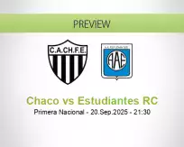 Chaco Estudiantes RC betting prediction (20 September 2025)