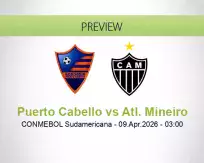 Puerto Cabello Atl. Mineiro betting prediction (09 April 2026)