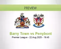 Barry Town Penybont betting prediction (22 August 2025)