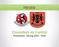 Crusaders Carrick betting prediction (09 August 2025)