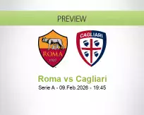 Roma Cagliari betting prediction (09 February 2026)