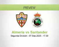 Almería Santander betting prediction (07 September 2025)