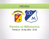 Pereira Millonarios betting prediction (20 April 2024)