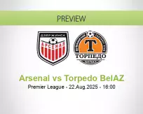 Arsenal Torpedo BelAZ betting prediction (22 August 2025)