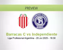 Barracas C Independiente betting prediction (20 July 2025)