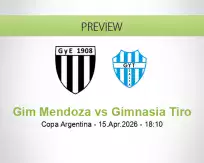 Gim Mendoza Gimnasia Tiro betting prediction (15 April 2026)