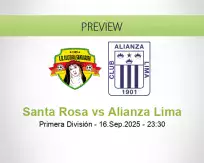 Santa Rosa Alianza Lima betting prediction (17 September 2025)