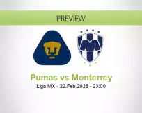 Pumas Monterrey betting prediction (23 February 2026)