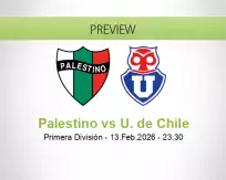 Palestino U. de Chile betting prediction (13 February 2026)