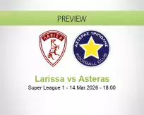 Larissa Asteras betting prediction (14 March 2026)