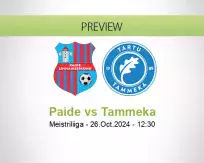 Paide Tammeka betting prediction (26 October 2024)