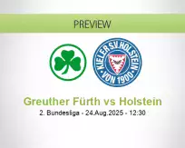 Greuther Fürth Holstein betting prediction (24 August 2025)