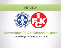 Darmstadt 98 Kaiserslautern betting prediction (08 February 2026)