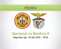 Nacional Benfica II betting prediction (22 April 2024)