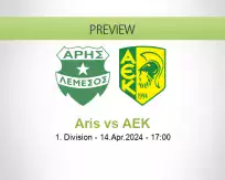 Aris AEK betting prediction (14 April 2024)