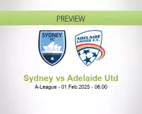 Sydney Adelaide Utd betting prediction (01 February 2025)