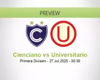 Cienciano Universitario betting prediction (27 July 2025)