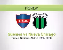 Güemes Nueva Chicago betting prediction (15 February 2026)