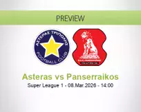 Asteras Panserraikos betting prediction (08 March 2026)