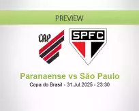 Paranaense São Paulo betting prediction (31 July 2025)
