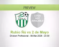 Rubio Ñú 2 de Mayo betting prediction (09 March 2026)