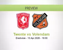 Twente Volendam betting prediction (10 April 2026)