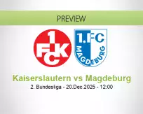 Kaiserslautern Magdeburg betting prediction (20 December 2025)
