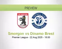 Smorgon Dinamo Brest betting prediction (22 August 2025)