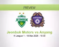 Jeonbuk Motors Anyang betting prediction (18 March 2026)