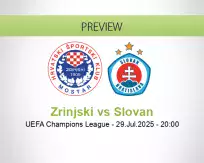 Zrinjski Slovan betting prediction (29 July 2025)