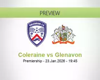 Coleraine Glenavon betting prediction (23 January 2026)