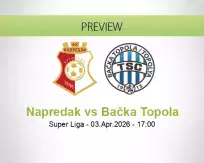 Napredak Bačka Topola betting prediction (03 April 2026)