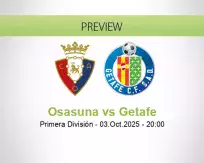 Osasuna Getafe betting prediction (03 October 2025)