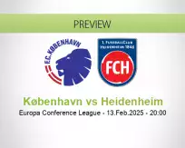 København Heidenheim betting prediction (13 February 2025)