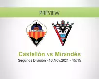 Castellón Mirandés betting prediction (16 November 2024)