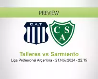 Talleres Sarmiento betting prediction (22 November 2024)