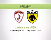 Larissa AEK betting prediction (21 September 2025)