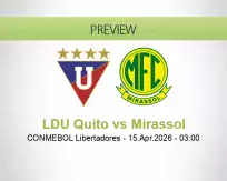 LDU Quito Mirassol betting prediction (15 April 2026)
