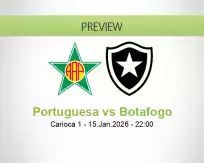 Portuguesa Botafogo betting prediction (15 January 2026)