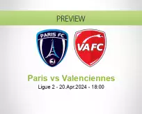 Paris Valenciennes betting prediction (20 April 2024)