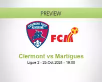 Clermont Martigues betting prediction (25 October 2024)