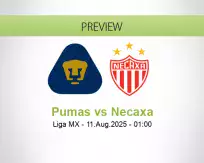 Pumas Necaxa betting prediction (10 August 2025)