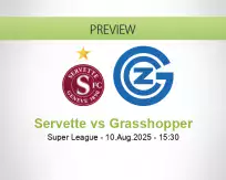 Servette Grasshopper betting prediction (10 August 2025)