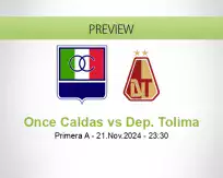 Once Caldas Dep. Tolima betting prediction (22 November 2024)