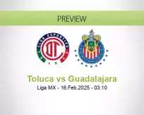 Toluca Guadalajara betting prediction (15 February 2025)