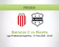 Barracas C Riestra betting prediction (01 February 2026)