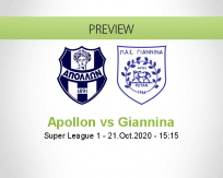 Apollon Smirnis PAS Giannina betting prediction (21 October 2020)